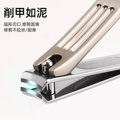 3-Piece Stainless Steel Nail Clippers Set in Champagne Color: Premium Large-Size Slanted-Edge Nail Trimmer with Precision Nail Scissors