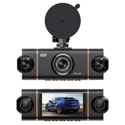 Cross-Border Hot Selling 1080P Four-Lens Driving Recorder, Four-Way Simultaneous Display and Recording, Wifi Infrared Night Vision Ultra-Thin Model (Driving recorder) - triple-lens-no-card-no-rear-pull-out-lens-price-negotiable
