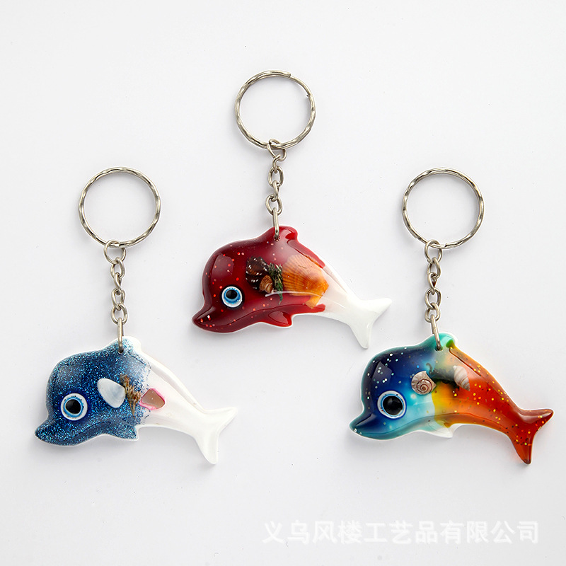 Llavero con conchas y estrellas de mar, recuerdo creativo de playa, venta directa de fábrica