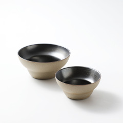 日本式粗陶食器陶磁器茶碗瓢箪碗朝食ヨーグルトオート麦果物サラダデザート碗小スープ碗
