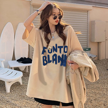 胖mm复古上衣女宽松百搭2025夏季新款t恤大码oversize短袖体恤ins