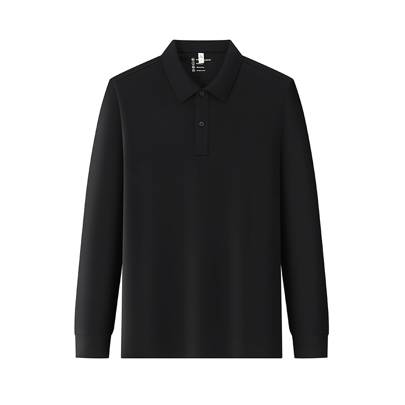 Camiseta de tapa plana de alta gama para hombres golf polo de secado rápido ropa de trabajo de negocios polo de manga larga personalizada