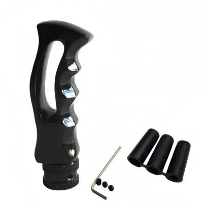 Car modification universal resin aluminum alloy grip pistol handle gear head stick head gear head (Armrest, handle, handle) - black