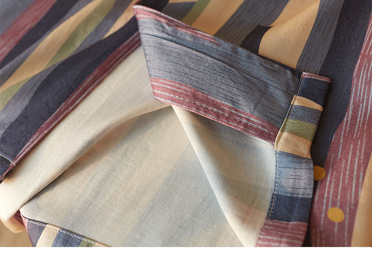 Title 5, Retro Oil Painting Striped Pajama Set