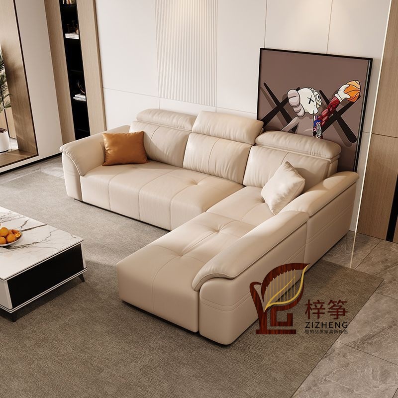 Nordic Style Fabric Sofa, Wash-Free Technology Cloth, Simple Sofa, Straight Sofa, Leather Sofa