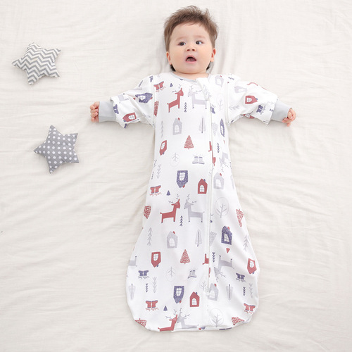 Baby sleeping bag swaddle towel Newborn children swaddle sleeping bag Baby surrender style multi-purpose anti-kick quilt Two sets of sleeves