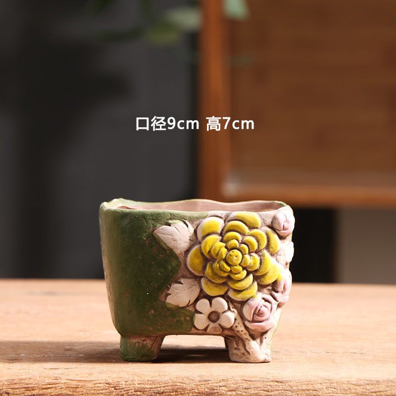 Clearance Sale: Affordable Ceramic Succulent Flower Pots for Home Balcony, Breathable Coarse Clay Small Flower Pots