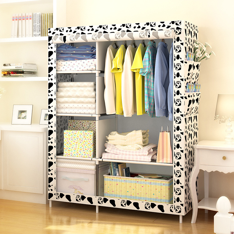armario simple dormitorio simple armario de montaje económico moderno armario de almacenamiento armario de tubo de acero doméstico armario percha doméstica