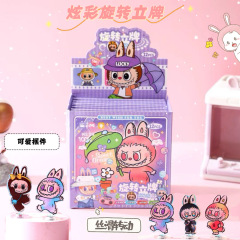 新しいラブブ回転スタンドクリエイティブかわいいブラインドボックスLABUBUアクリルデスクトップ装飾品子供のギフト