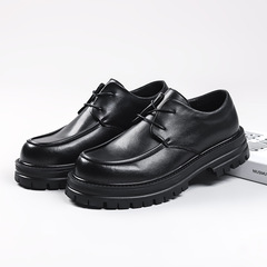 2023 Men's Leather Shoes, British-style Business Casual Low-top Lace-up Height-increasing Martin Boots, Model 65226-W