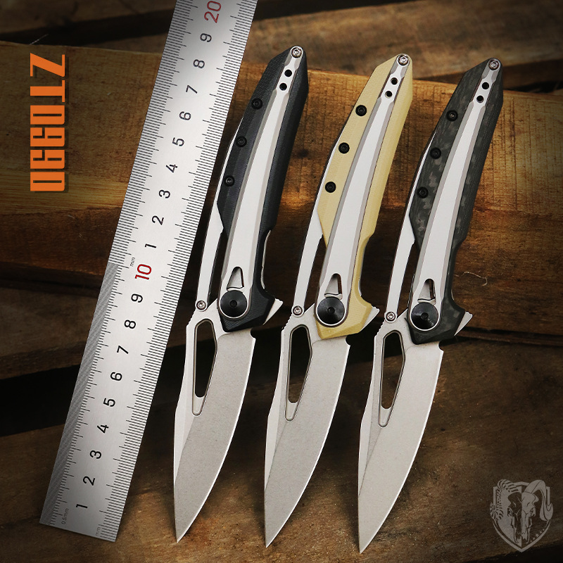 ZT0990折刀零误差折叠刀高硬度户外刀碳纤维手柄刀具便携式小刀