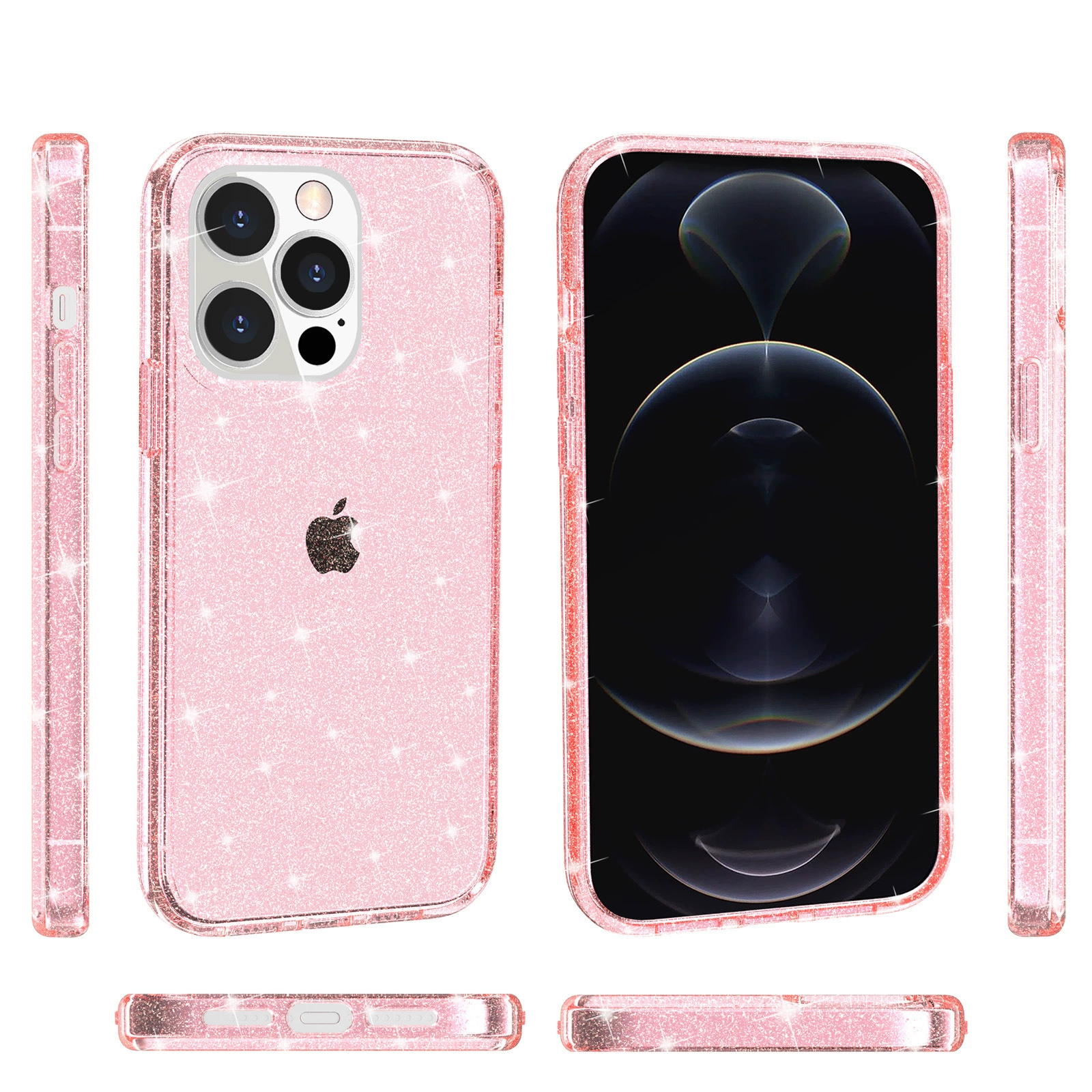 Чехол для телефона совместимый с iPhone 7–17 Pro Max Terminator, прозрачный блестящий эффект, защитное усиление 2.2 мм