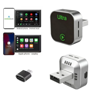 Simsiz CarPlay və Android Auto Wired to Wireless Android - k15-overseas-version-silver-type-c-adapter