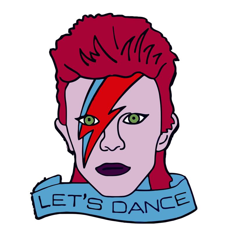 David Bowie brooch rock music fans Let's Dance pin alloy paint enamel badge accessories