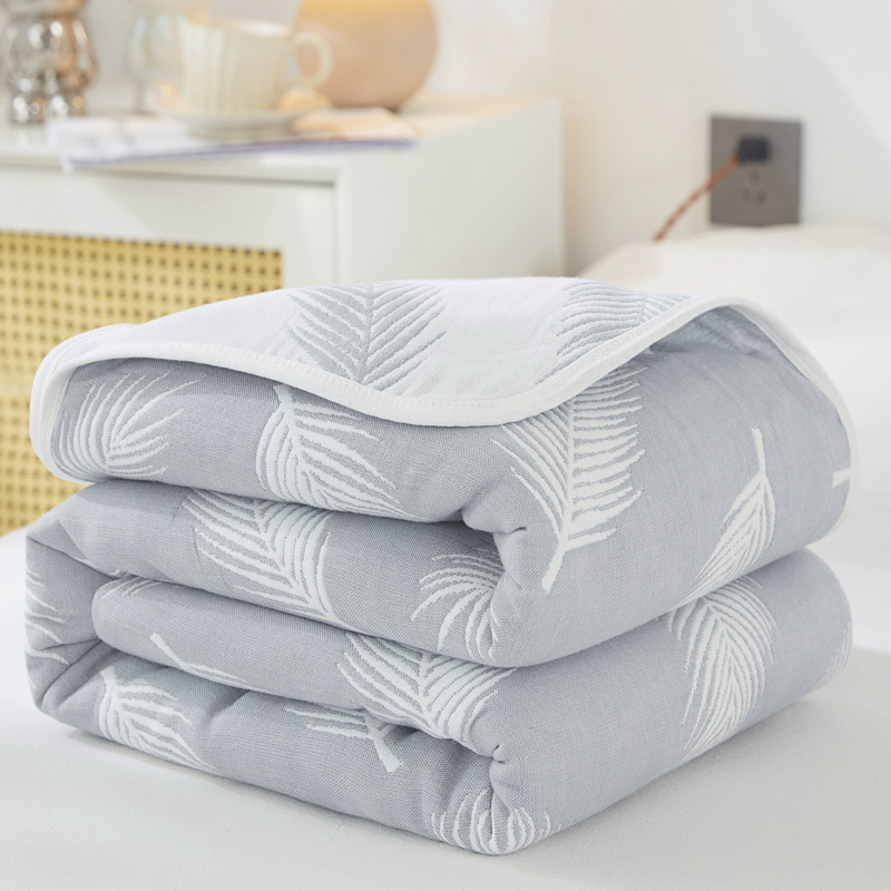 (Feather gray) / 90x 100cm "cotton 6 layer yarn" baby