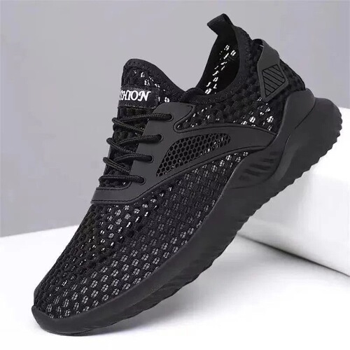 Men's Mesh Shoes  Spring and Summer New Trendy Men's Casual Fly Knit Running Shoes Breathable Soft Sole Sports Shoes