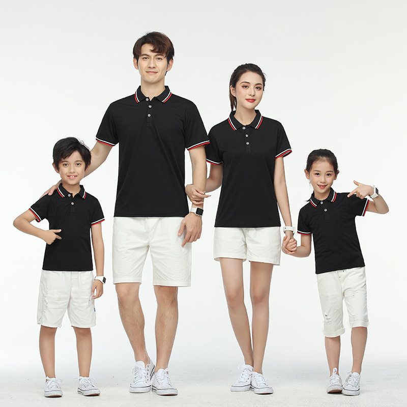 Advertising cultural shirt Polo shirt custom logo printing corporate group gathering anniversary activities parent-child overalls