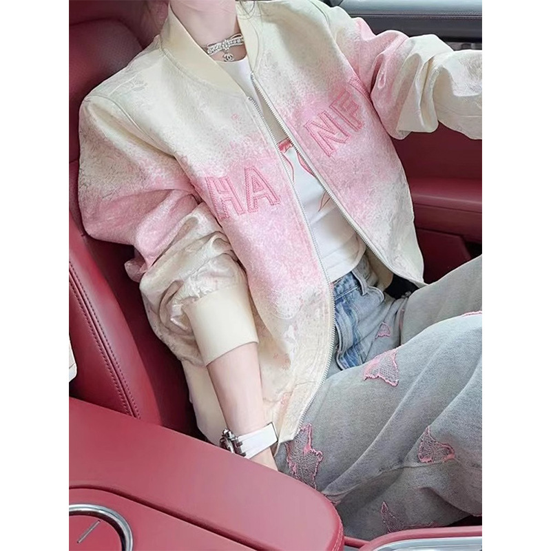 Outlet Brand Clearance European Niche Designer Baseball Jacket Short Coat for Petite Women