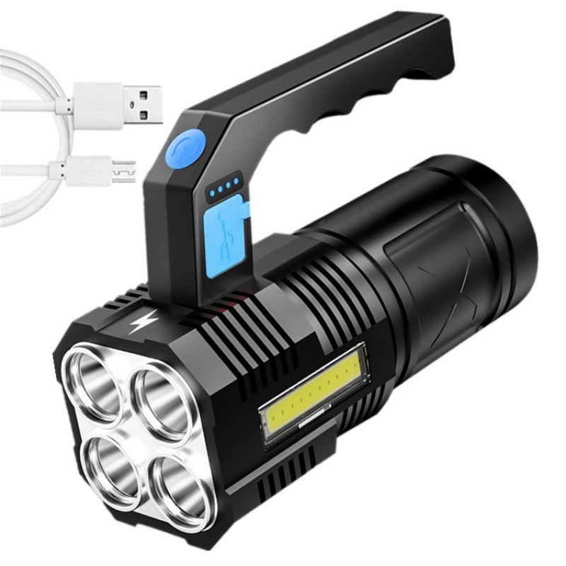 Cross-border 4led linterna de emergencia acampar al aire libre Android recargable portátil de la patrulla de incendios de pesca Searchlight