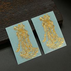 金屬關公手機貼 辦公桌電腦門對門隱形貼符 家用文化貼紙