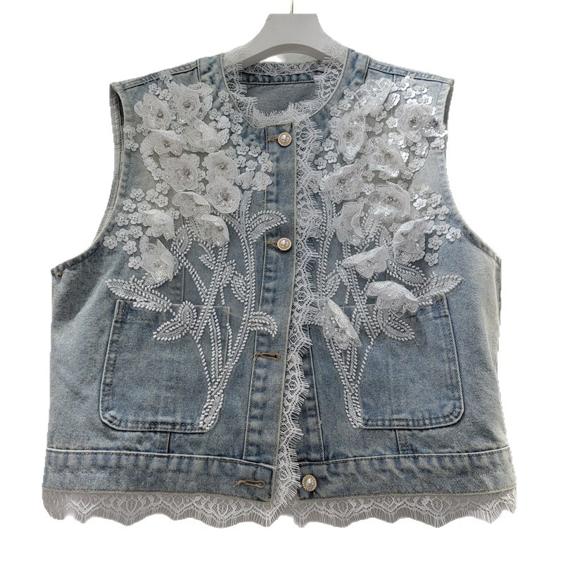 2026 primavera y verano nueva flor de encaje pesado empalmado hombro suelto BF chaqueta cardigan tendencia image 5
