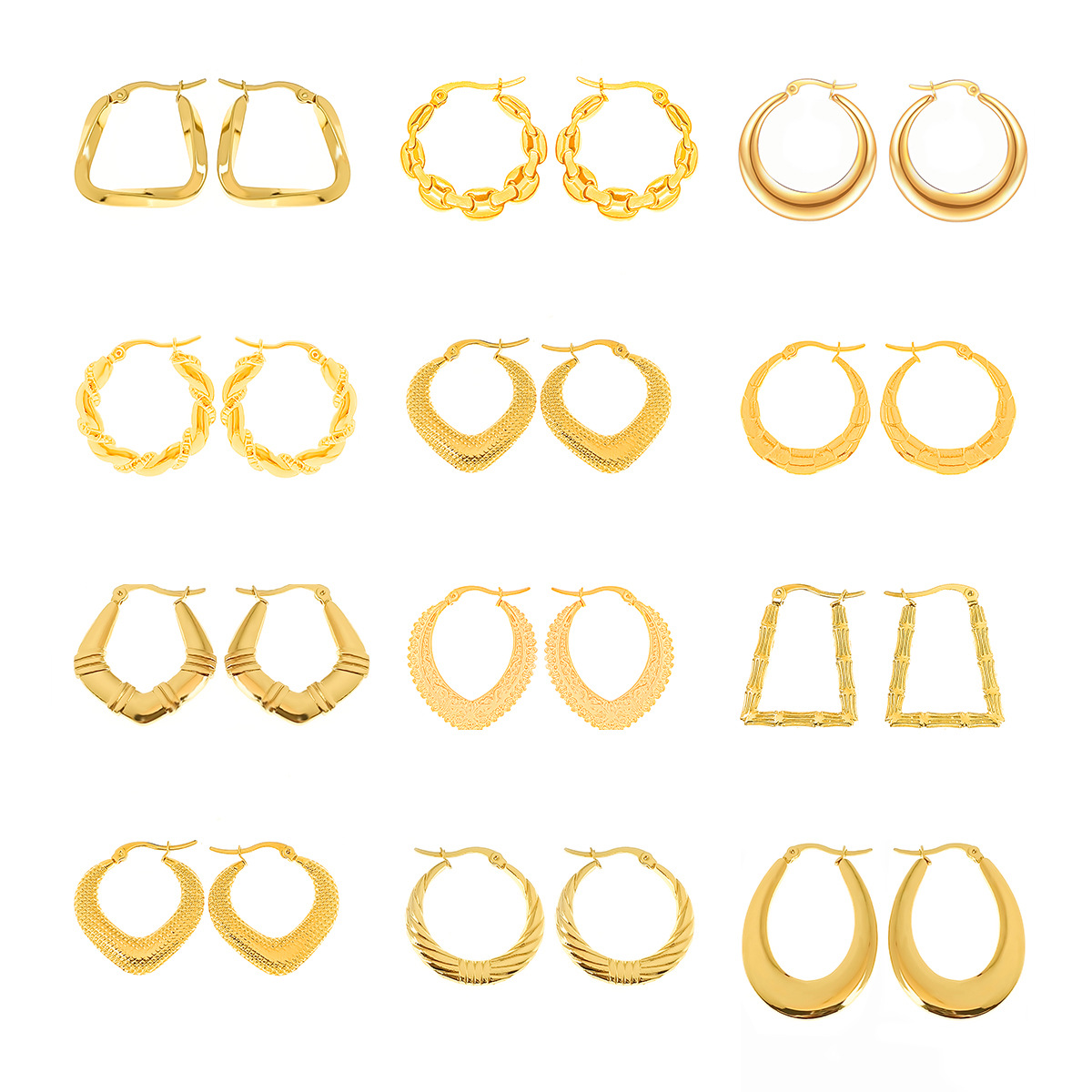 13g Weight Titanium Steel Ear Needle Material Earrings Classification 1 Pair Quantity Holiday, Daily Occasion Titanium Steel Material U Shape, Geometric, Round Pattern Women's Gender Plating Design Basic, Simple Style, Classic Style Style 1 Pair Basic Simple Style Classic Style U Shape Geometric Round Plating Titanium Steel Earrings 无