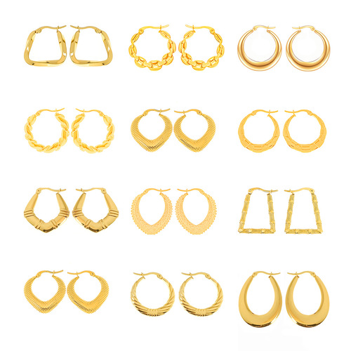 European and American ins titanium steel earrings, color fast and high-end French ear buckles, 18K stainless steel earring earrings wholesale