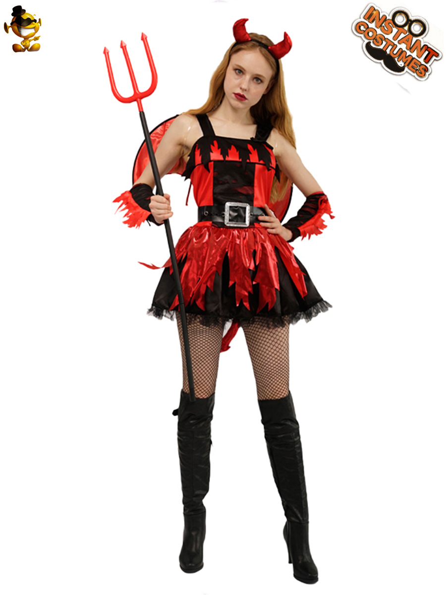 Halloween adulto hembra Diablo rojo fiesta traje Halloween grande hembra Diablo rojo Cosplay image 3