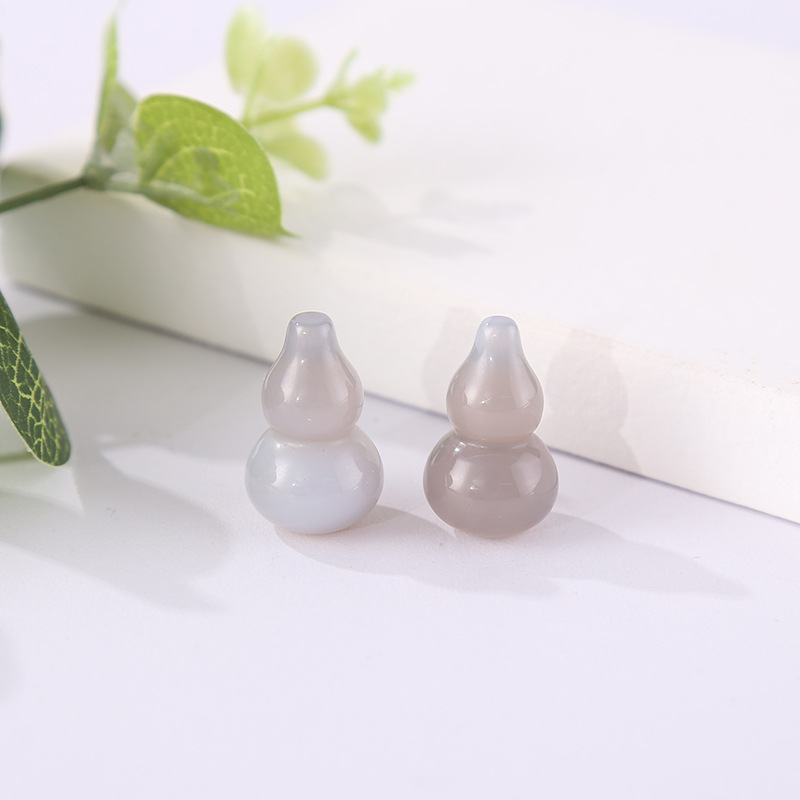 瑪瑙葫蘆天然石梨形水晶擺件寶石工藝品吊墜飾品玉石掛件配飾跨境