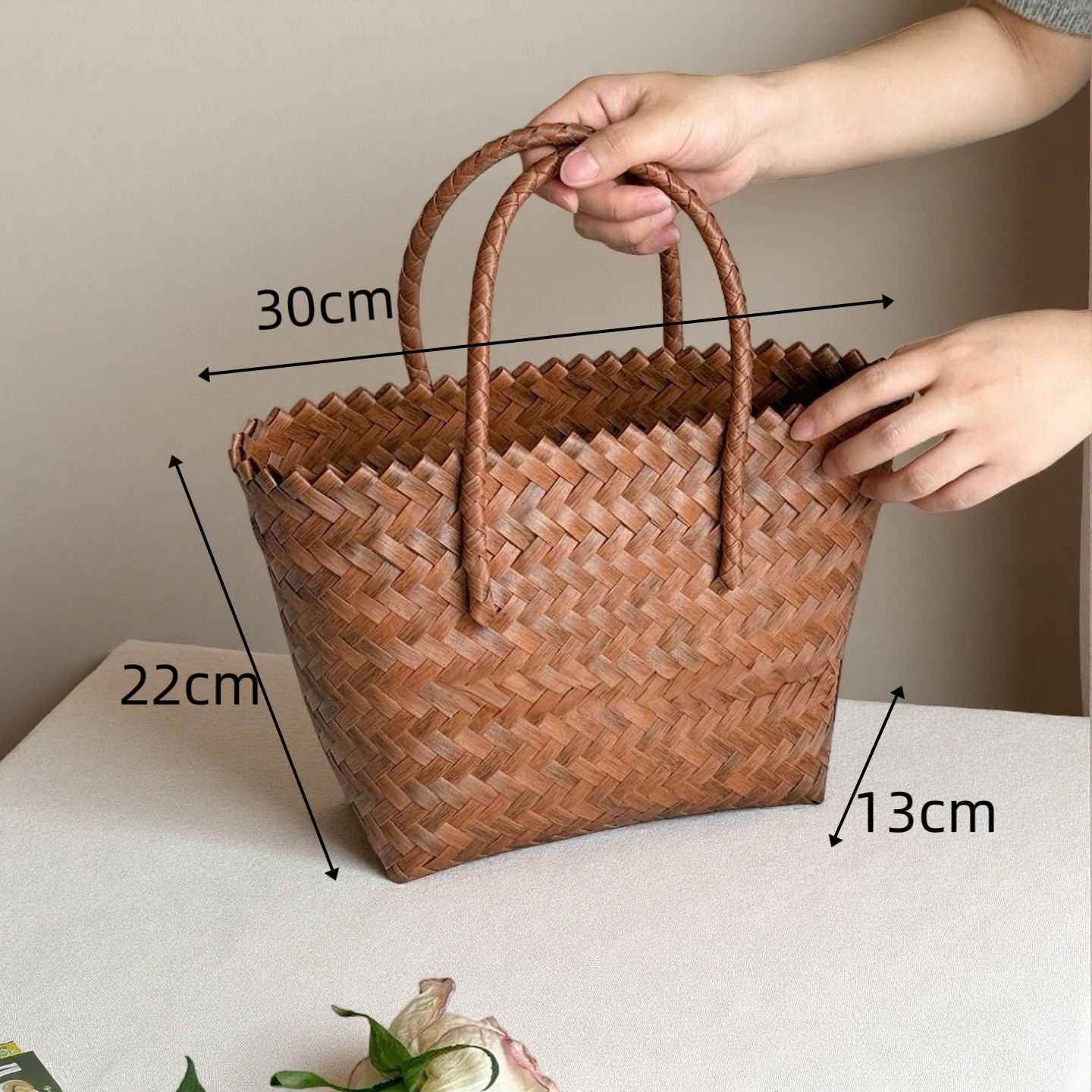 Brown short handle/medium size
