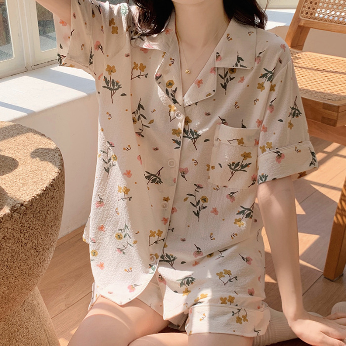 Pijamas femeninos 2025 de encaje estilo coreano manga larga