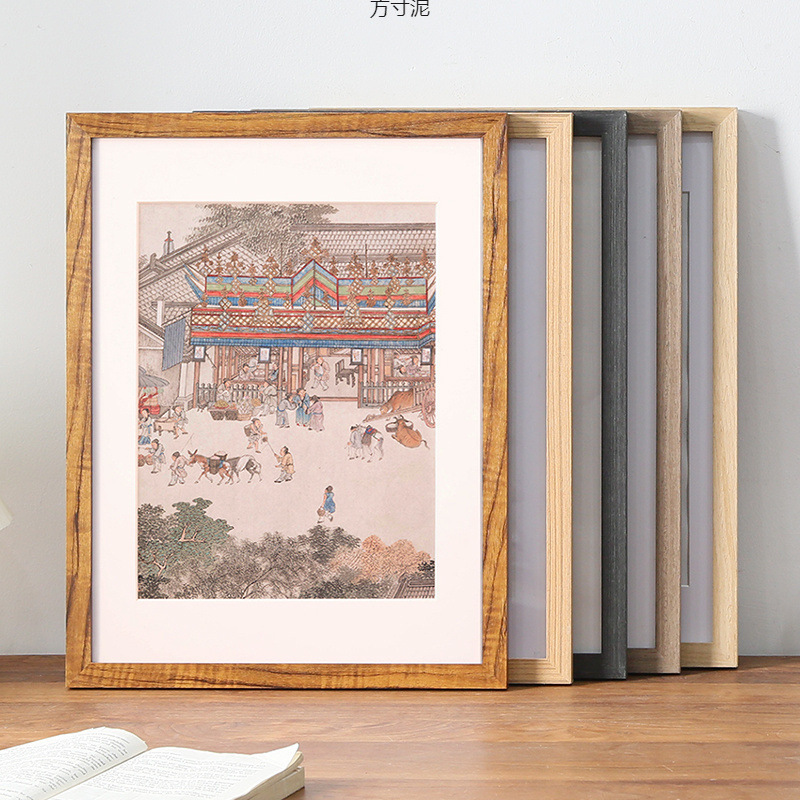 Wooden photo frame wall 20 inch 16 inch framed picture frame jigsaw puzzle poster 4 8KA3 frame ins wind A4 display frame