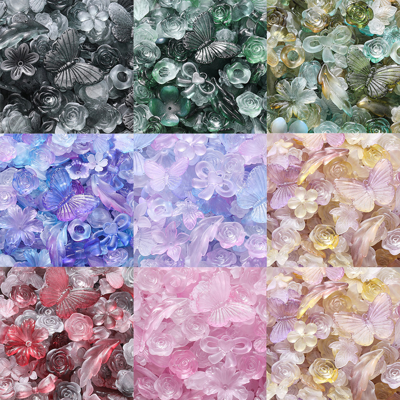 Acrylic matte color random mixed beads 20g loose beads baroque shaped beads diy beaded accessories