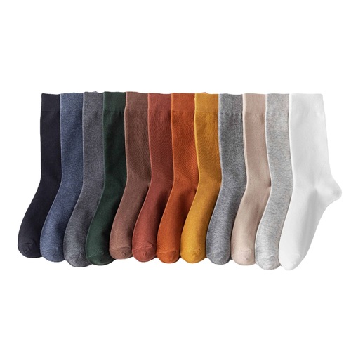 Socks for men spring and summer sweat-absorbent black solid color men's cotton socks stockings ins trendy men's high-top business socks