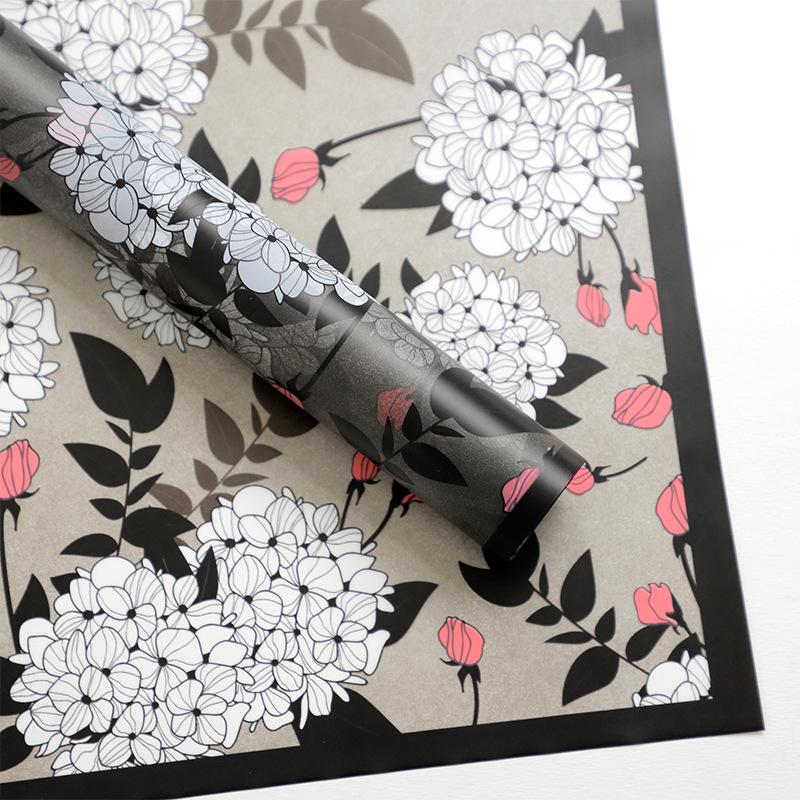 Huaxi hortenida bordes translúcidos papel de embalaje de flores comercio exterior transfronterizo ramo diy florista papel de embalaje de flores