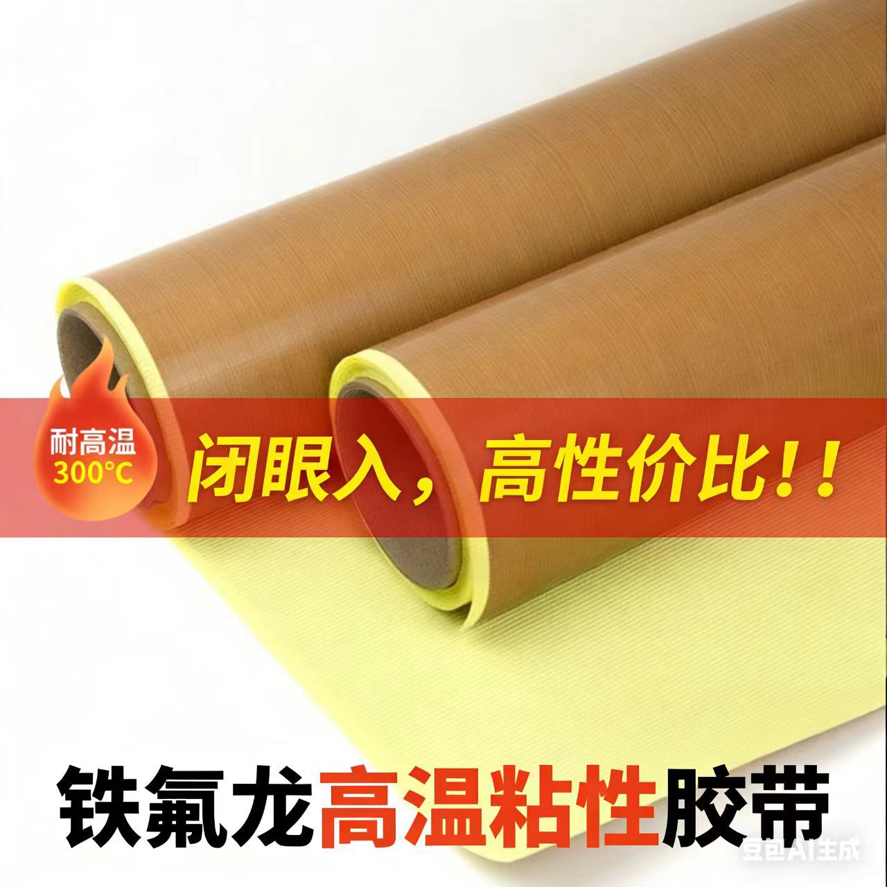 铁氟龙高温胶带热滚筒高温布热压机高温带封口机绝缘隔热布耐磨