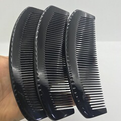 牛角櫛無品光天蘭黒水牛角櫛子月形金厚肉マッサージ櫛12-16センチ