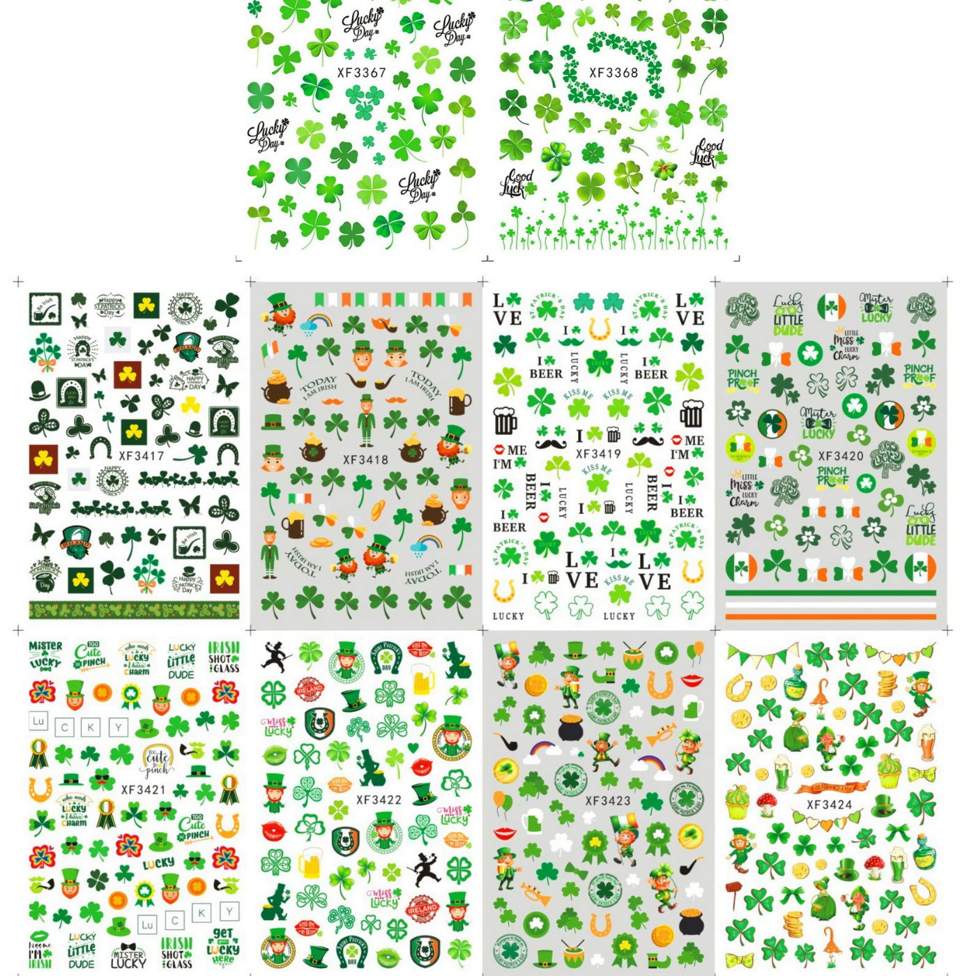 Трансграничный источник наклейки для ногтей День Святого Патрика Ирландский костюм серии