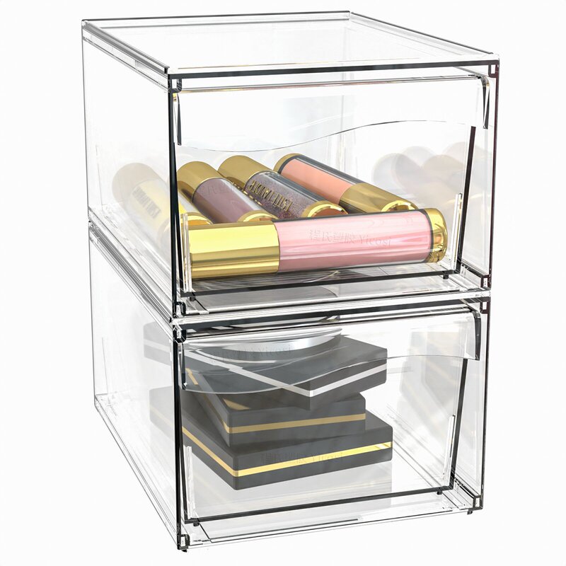 Cross-border Transparent Acrylic Storage Box Overlay Box Cosmetic Storage Box Desktop Finishing Box Drawer Type Storage Box
