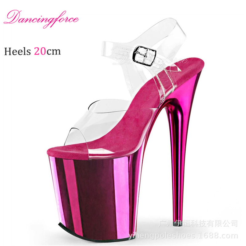 Red Electroplated Sandals 20cm European and American Sexy Stiletto Heels Waterproof Platform Non-Slip Wear-Resistant Nightclub Catwalk Pole Dance High Heels Red Electroplated Sandals 20cm European and American Sexy Stiletto Heels Waterproof Platform Non-Slip Wear-Resistant Nightclub Catwalk Pole Dance High Heels