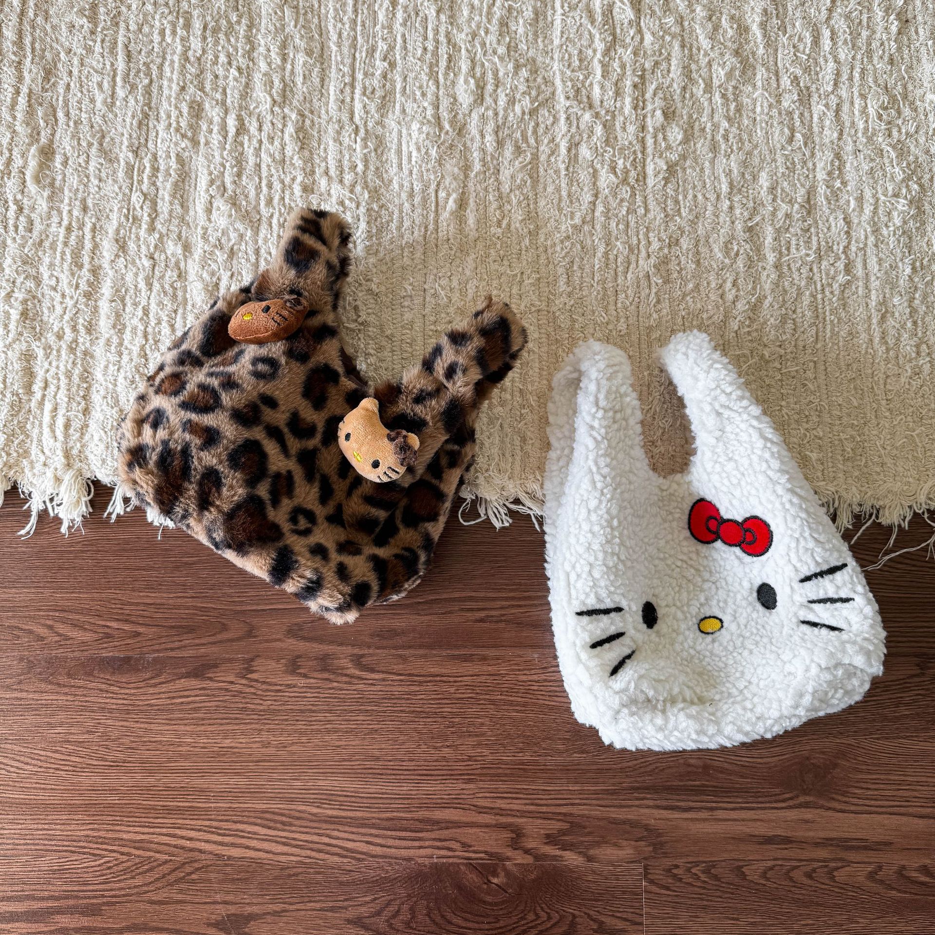 Bolsos de caricatura para niños de caña de azúcar, bolsos de caricatura para niños de invierno lindos, bolsos de peluche para bebés accesorios