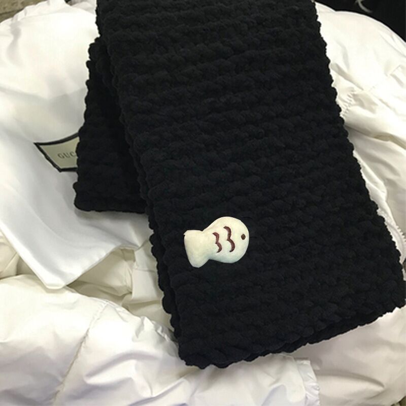 小鱼围巾编织材料包自织围巾手工diy粗毛线团送男女友礼物冰条线