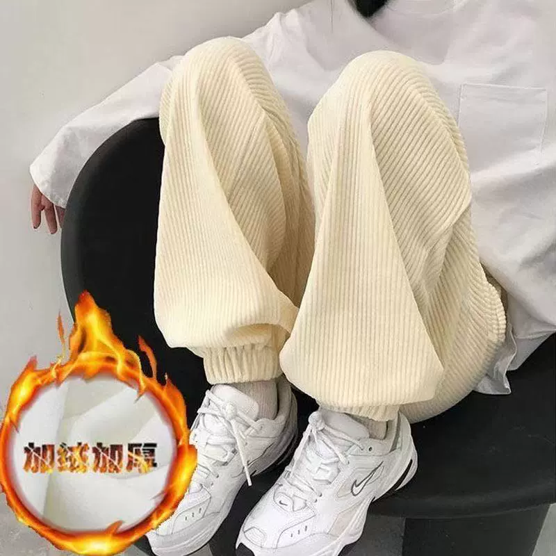 Плюшевые толстые вельветовые брюки для детей свободные и тонкие осенью и зимой