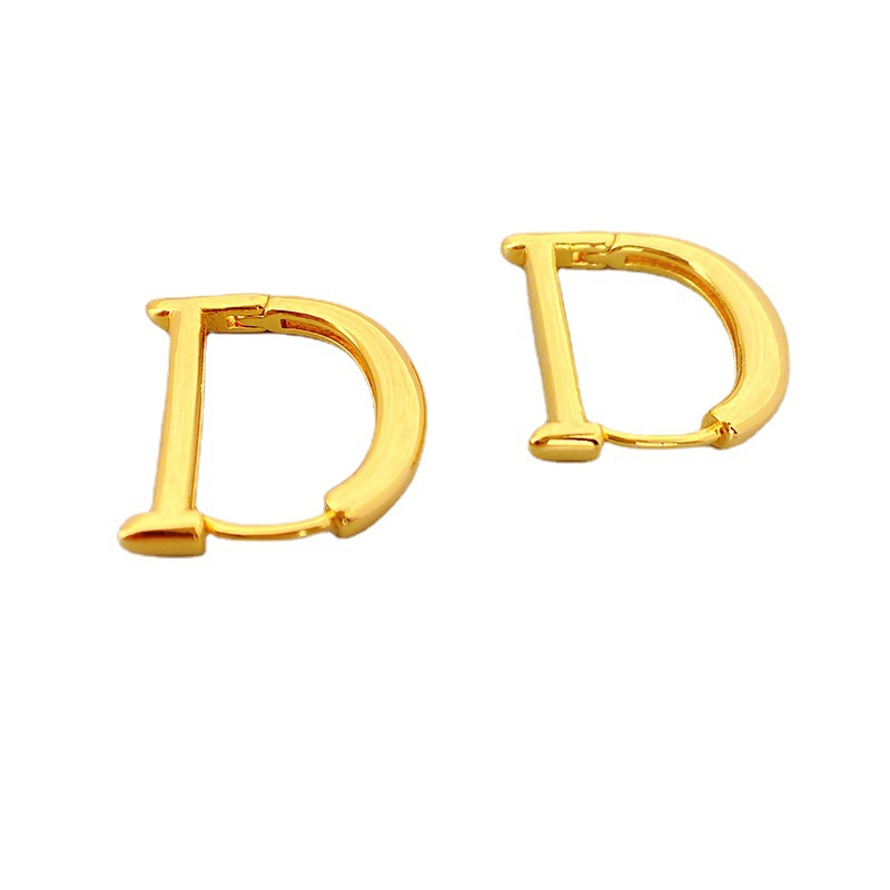 fashionable glossy earrings with letters