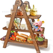 相思木桐木三层放菜架木质托盘收纳置物架火锅店菜品整理厨房酒店