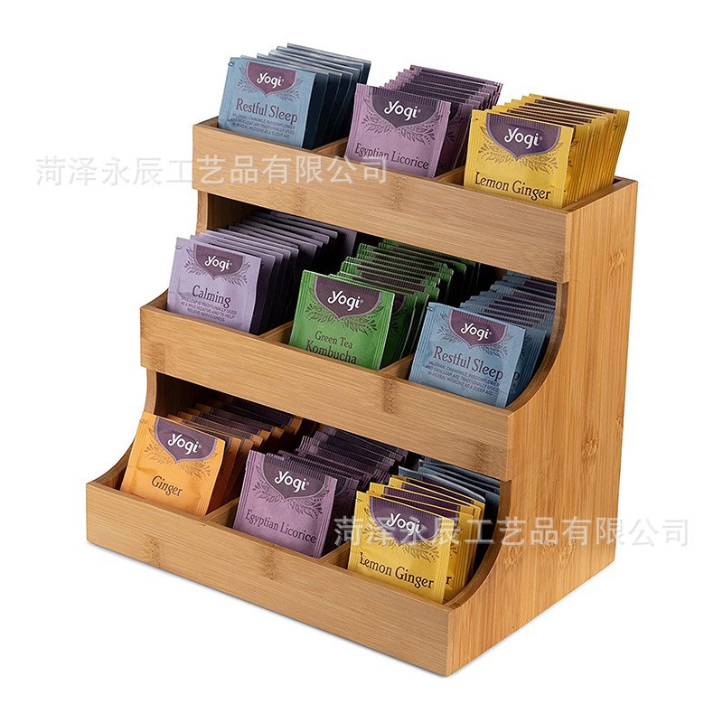 Spot Multi-Layer Solid Wood Tea Bag Storage Rack Beverage Storage Rack Beverage Tea Bag Storage Rack Desktop Coffee Tea Bag Rack