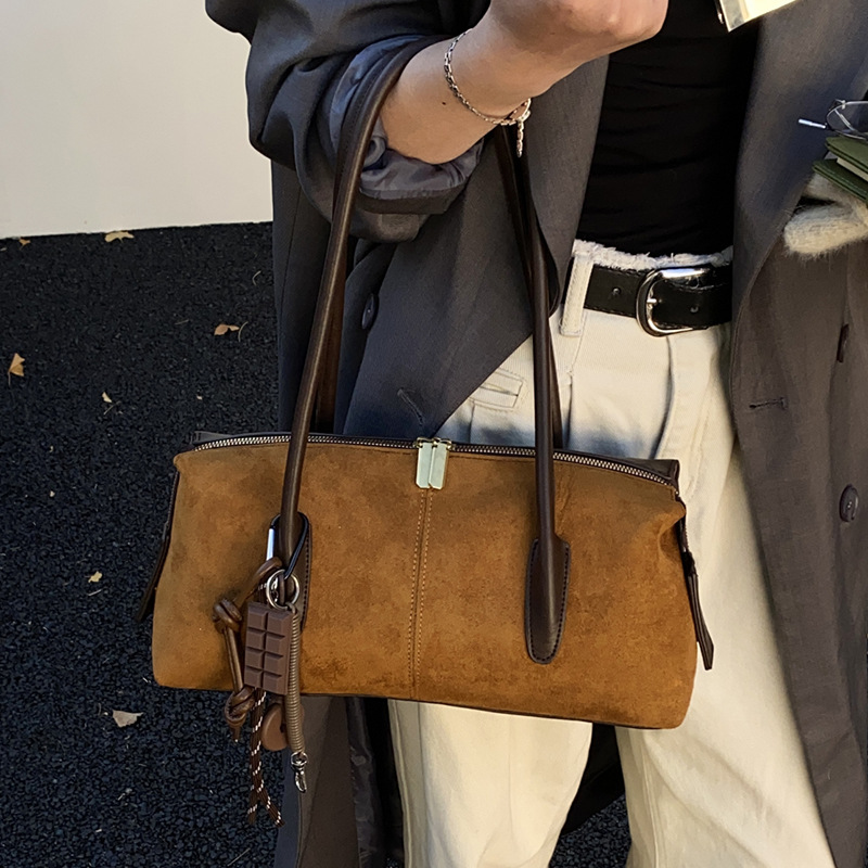 Women's Boston Handbag 2025 New Trendy Autumn/Winter Casual Large Capacity Retro Versatile Crossbody Bag - Thumbnail 3