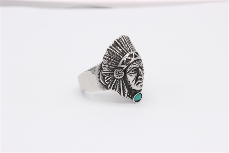 Street Occasion Wholesale Jewelry Retro Punk Pharaoh 304 Stainless Steel 18K Gold Plated Rings