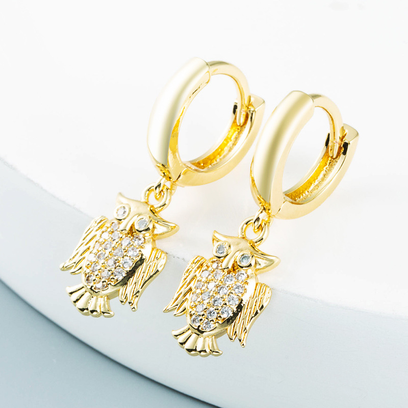 wholesale jewelry hollow owl leopard squirrel copper earrings Nihaojewelrypicture5