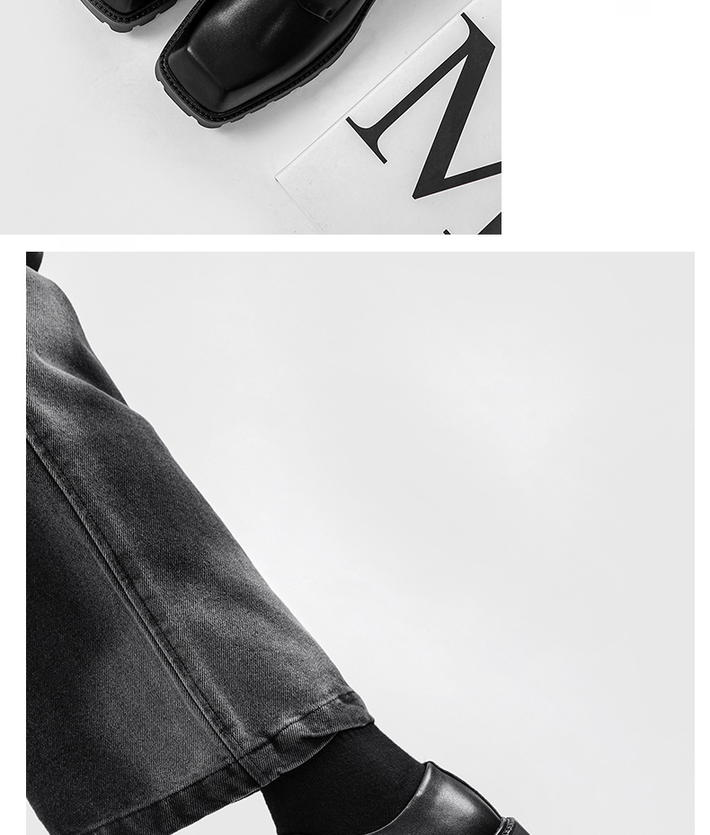 Instagram Neue Britischen Stil Echtes Business Casual Dicke Sohle Schwarz Kleine Leder Schreiben Derby Vielseitig Trendy männer_voghion.com